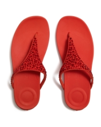 Solay Mixed-Crystal Toe-Post Sandals Cherry Tomato