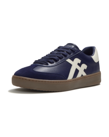 FitFlop The Dash T-Toe Leather Sneakers Midnight Navy/Urban White