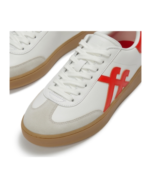 The Dash T-Toe Leather Sneakers Urban White/Cherry Tomato