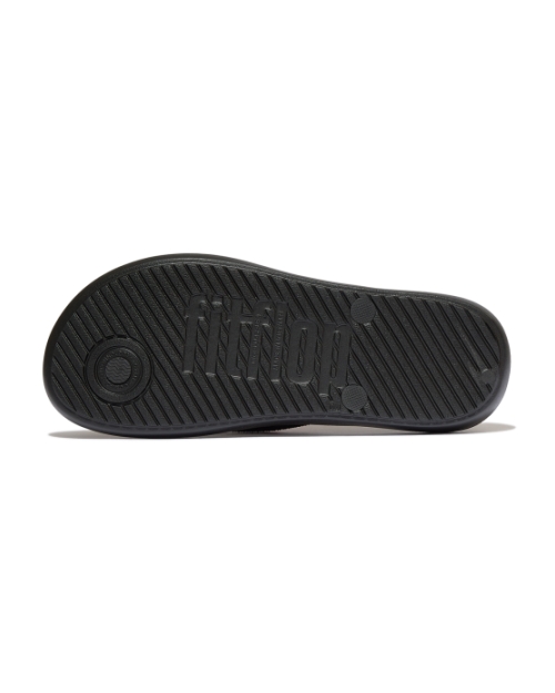 Iqushion Mens Textured-Strap Flip-Flops All Black