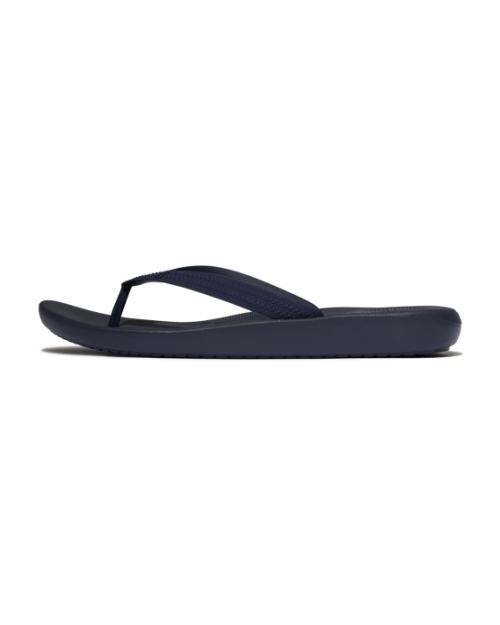 Iqushion Mens Textured-Strap Flip-Flops Midnight Navy