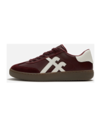The Dash FF Mens Suede Leather T-Toe Trainers Dark Merlot/Cream