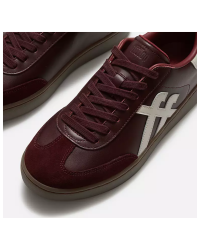 The Dash FF Mens Suede Leather T-Toe Trainers Dark Merlot/Cream