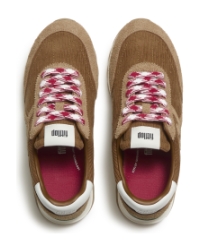 Retro-Q FF Cord Trainers Terracotta Tan