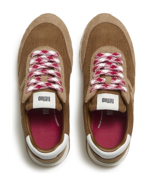 Retro-Q FF Cord Trainers Terracotta Tan