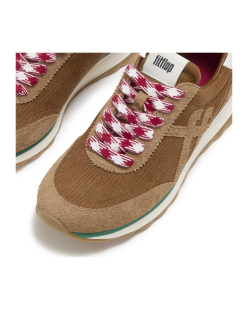 Retro-Q FF Cord Trainers Terracotta Tan