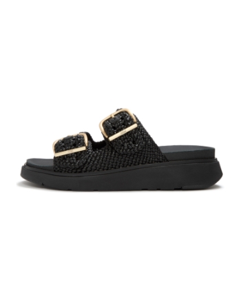 FitFlop Gen-FF Woven Two-Bar Slides Black