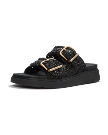 FitFlop Gen-FF Woven Two-Bar Slides Black