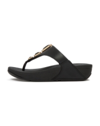 Lulu Bold Crystals Toe-Post Sandals All Black
