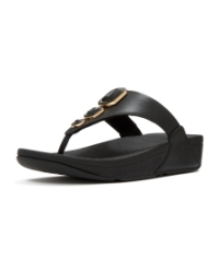 Lulu Bold Crystals Toe-Post Sandals All Black