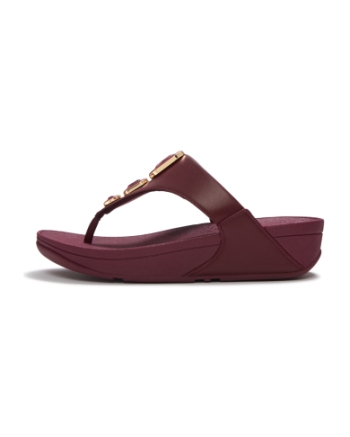 FitFlop Lulu Bold Crystals Toe-Post Sandals Dark Merlot