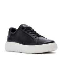 RTG Leather Lace Up Trainers Black