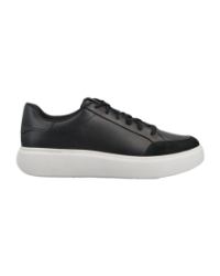 RTG Leather Lace Up Trainers Black