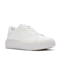 RTG Leather Lace Up Trainers Urban White