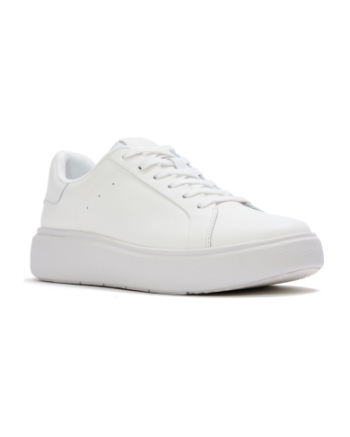 FitFlop RTG Leather Lace Up Trainers Urban White