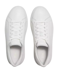 RTG Leather Lace Up Trainers Urban White