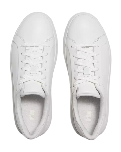 RTG Leather Lace Up Trainers Urban White