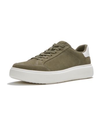 FitFlop RTG Suede Lace Up Trainers Grey Sage/Cream