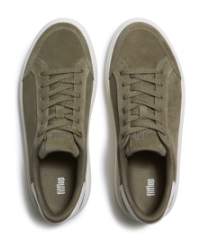 RTG Suede Lace Up Trainers Grey Sage/Cream