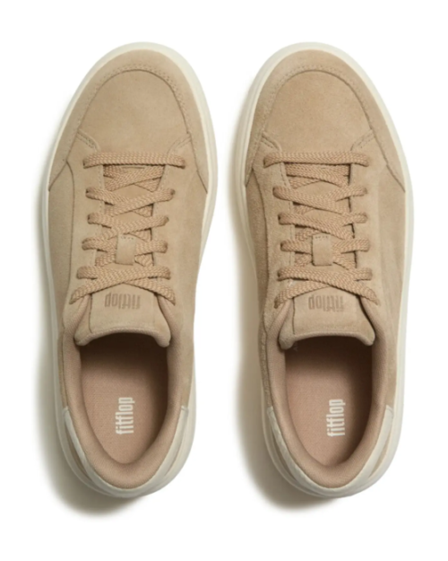 RTG Suede Snake Lace Up Trainers Hazelnut