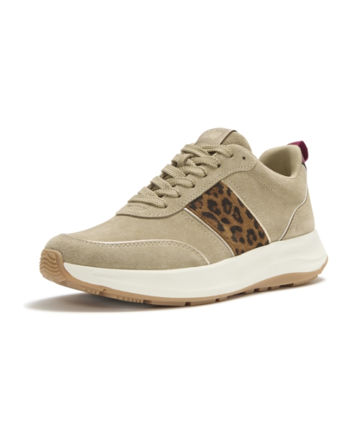 F-Mode Flow Suede Leopard Trainers Cappuccino