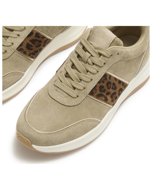 F-Mode Flow Suede Leopard Trainers Cappuccino