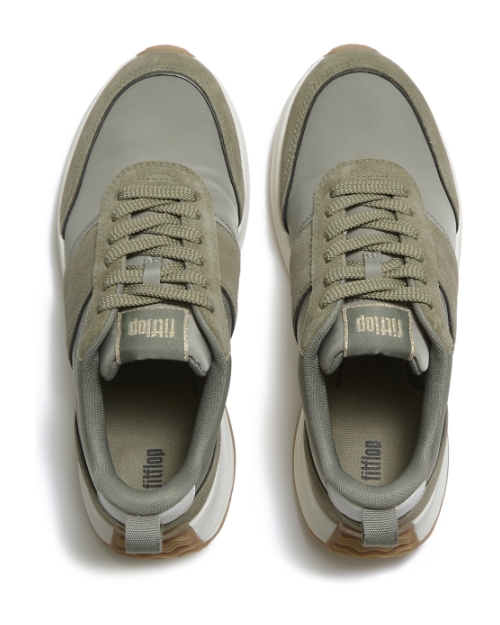 F-Mode Flow Mesh Metallic Trainers Grey Sage