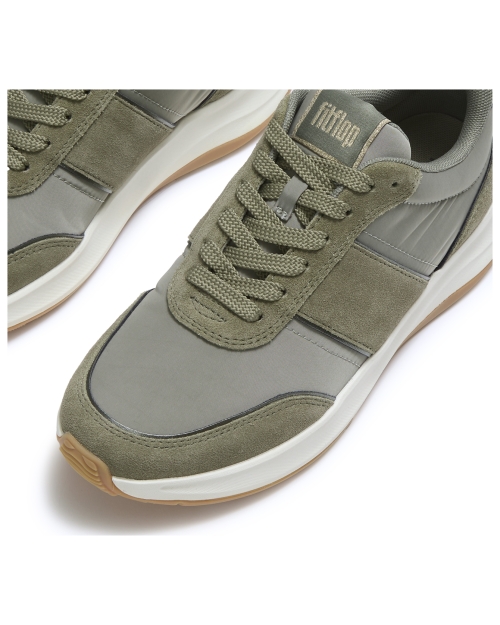 F-Mode Flow Mesh Metallic Trainers Grey Sage