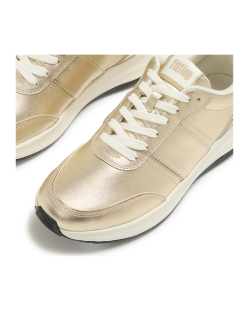 F-Mode Flow Leather Trainers Platino