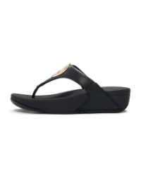 Lulu Adornment Toe-Post Sandals Black