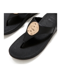 Lulu Adornment Toe-Post Sandals Black