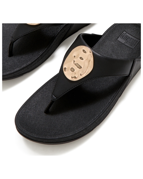Lulu Adornment Toe-Post Sandals Black