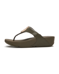 Lulu Adornment Toe-Post Sandals Deep Olive