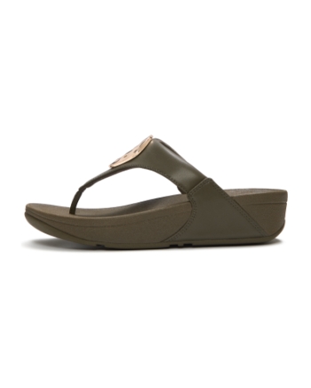 FitFlop Lulu Adornment Toe-Post Sandals Deep Olive