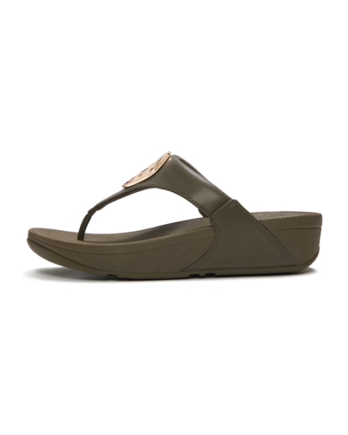 Lulu Adornment Toe-Post Sandals Deep Olive