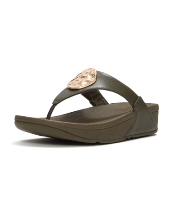 FitFlop Lulu Adornment Toe-Post Sandals Deep Olive