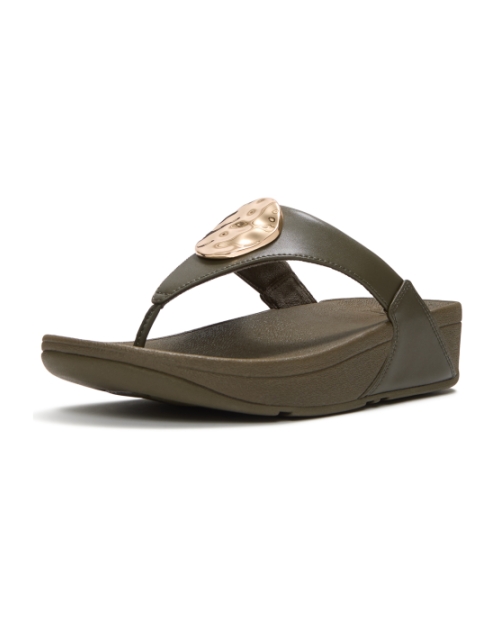 Lulu Adornment Toe-Post Sandals Deep Olive
