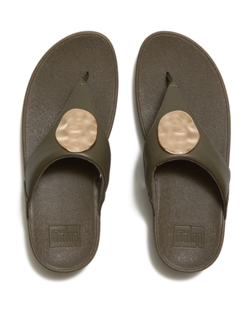 Lulu Adornment Toe-Post Sandals Deep Olive