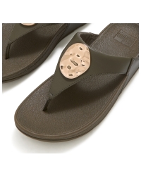 Lulu Adornment Toe-Post Sandals Deep Olive
