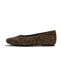 Delicato Suede Leopard Ballerinas Tan/Black