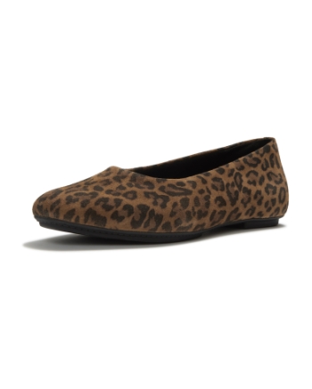 FitFlop Delicato Suede Leopard Ballerinas Tan/Black