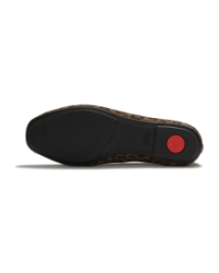 Delicato Suede Leopard Ballerinas Tan/Black