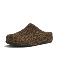 Shuv Suede Leopard Mules Tan/Black