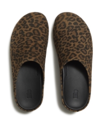 Shuv Suede Leopard Mules Tan/Black