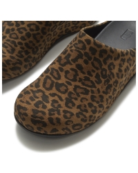 Shuv Suede Leopard Mules Tan/Black