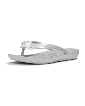 FitFlop Fitflop X Keith Haring Iqushion Button Flip-Flops Metallic Silver