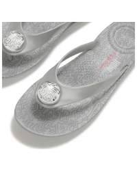 Fitflop X Keith Haring Iqushion Button Flip-Flops Metallic Silver