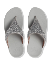 Lulu Shimmerfoil Toe-Thongs Silver