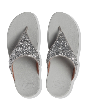 FitFlop Lulu Shimmerfoil Toe-Thongs Silver