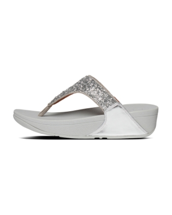 FitFlop Lulu Shimmerfoil Toe-Thongs Silver